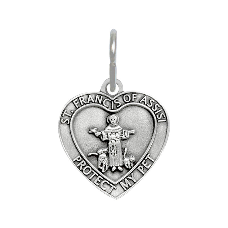 Pewter Heart and St. Francis Pet Medal