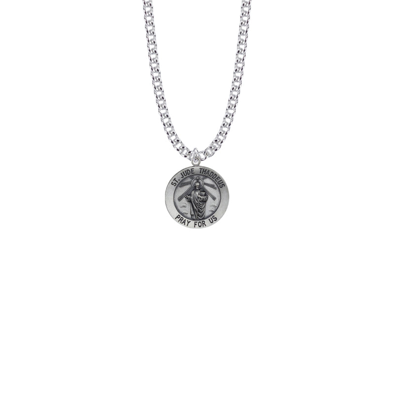 Sterling Silver St. Jude Medal, Patron Saint of Hopeless Causes and Desperation