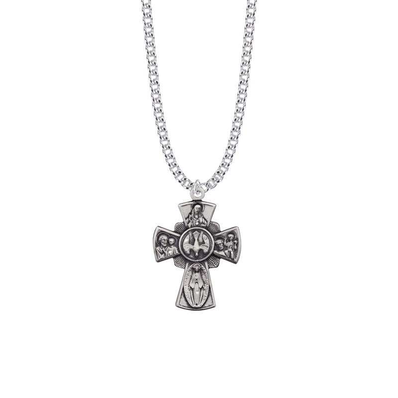 Sterling Silver Engraved Antique Five Way Medal