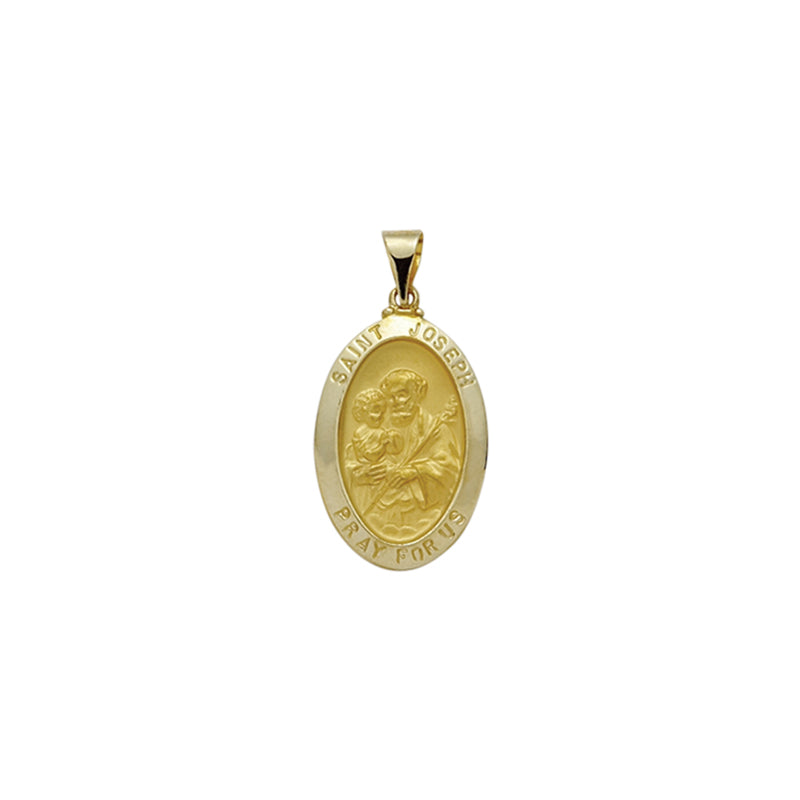 Gold Hollow Oval St. Joseph Medal, Patron Saint of Carpenters and Fathers