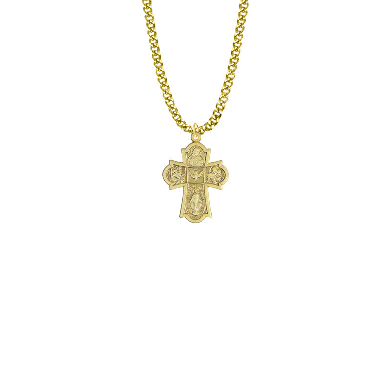 Brass Gold Finish Five Way Medal