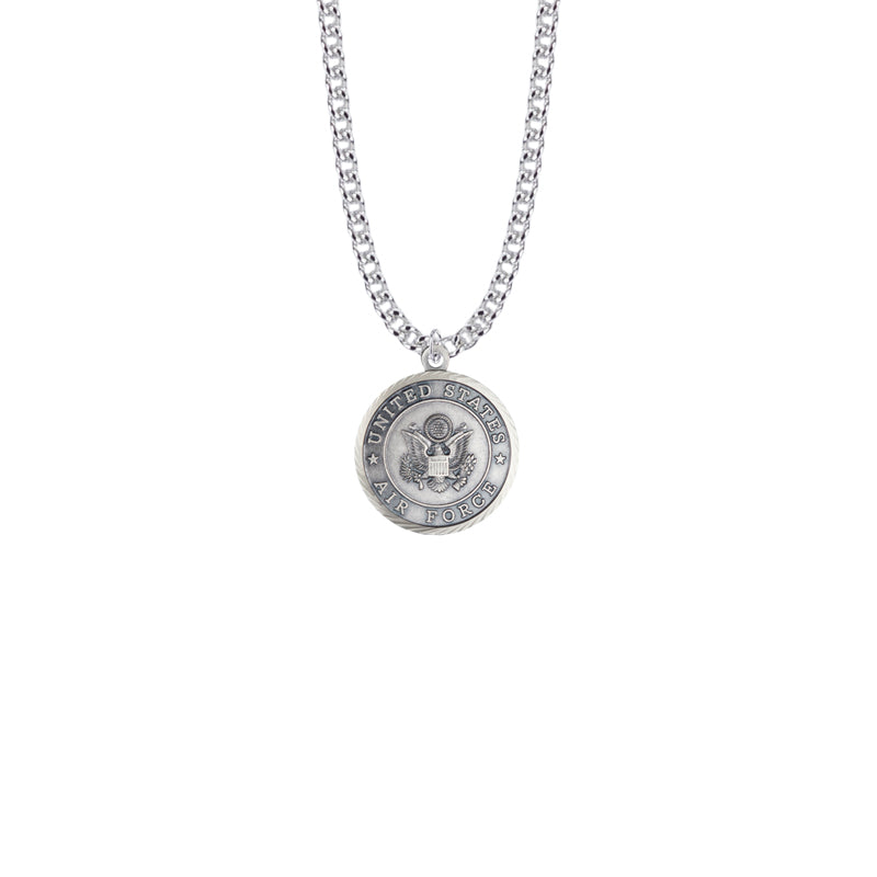 Round Nickel Silver U.S. Air Force Medal with Christ Strengthens Me on Back (Not Available - License Pending)