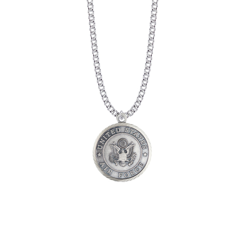 Round Nickel Silver U.S. Air Force Medal with Christ Strengthens Me on Back (Not Available - License Pending)