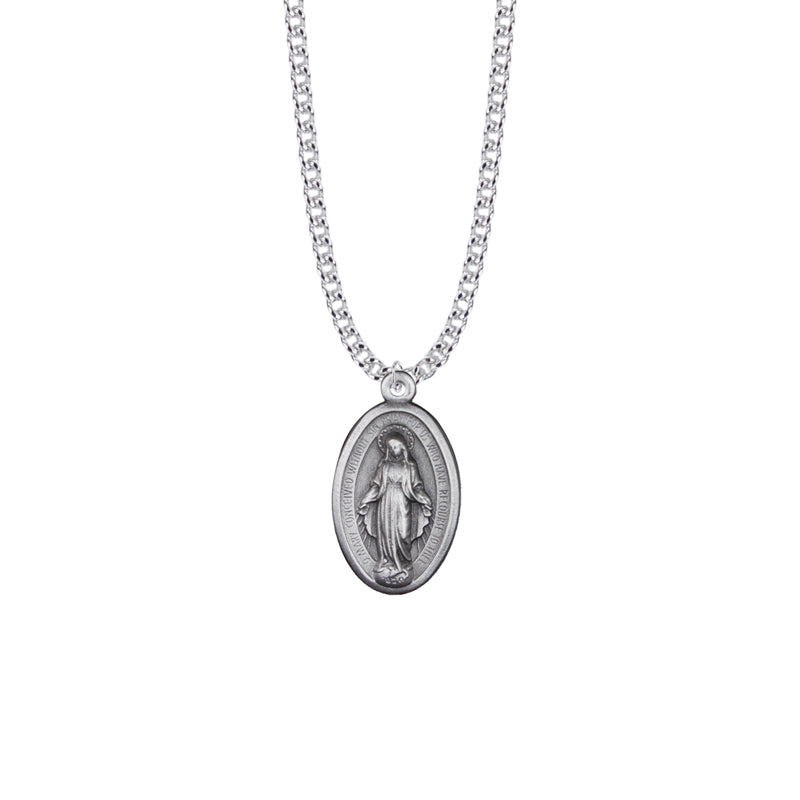 Pewter Large Oval Miraculous Medal