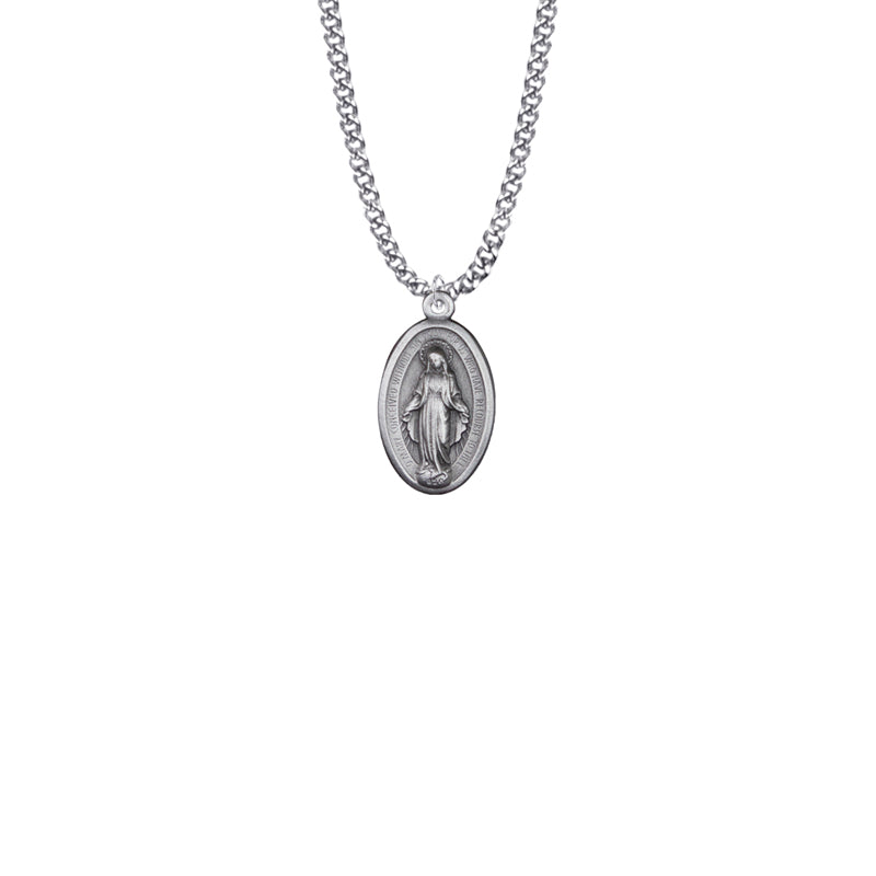 Pewter Small Oval Miraculous Medal