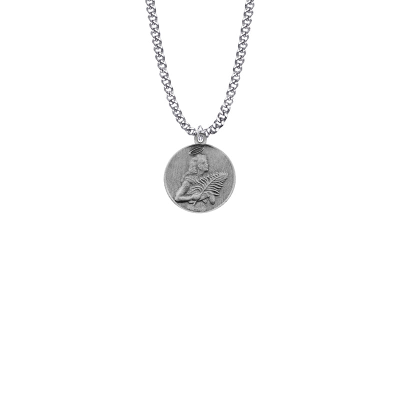 Pewter Small Round Saint Agatha Medal, Patron Saint of Breast Cancer Patients