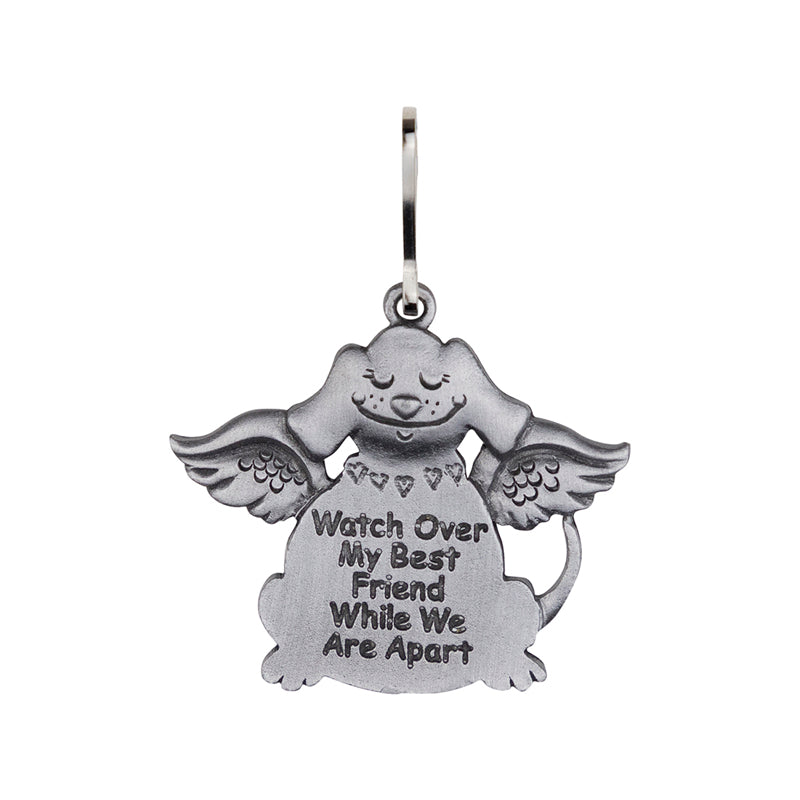 1-7/16 Pewter Dog Angel "Protect My Pet" Medal