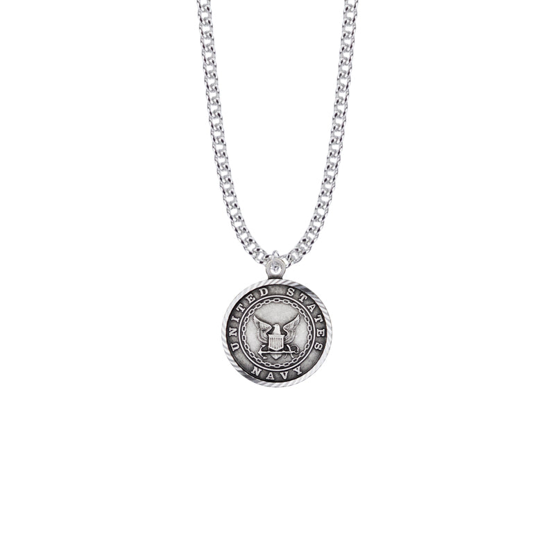 Sterling Silver U.S. Navy Medal with St. Michael on Back