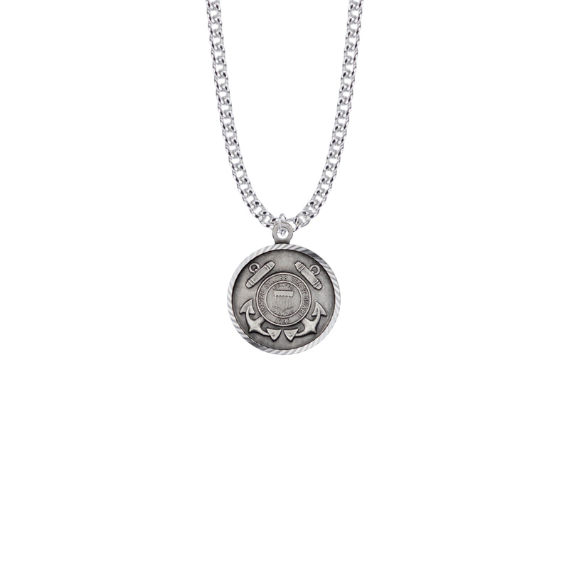 Sterling Silver U.S. Coast Guard Medal with St. Michael on Back