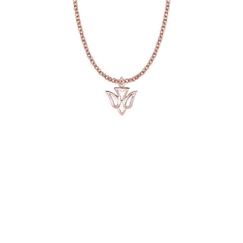 9/16 Inch Rose Gold Over Sterling Silver Pierced Outline Dove Necklace