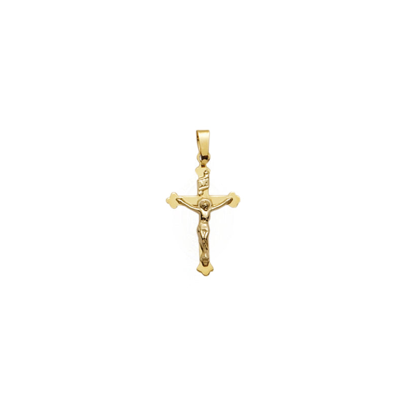 Gold Budded Ends Crucifix Pendant