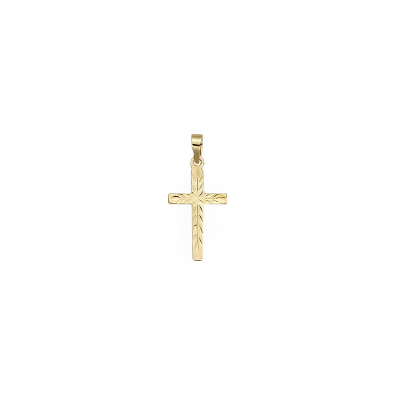 Gold Engraved Cross Pendant