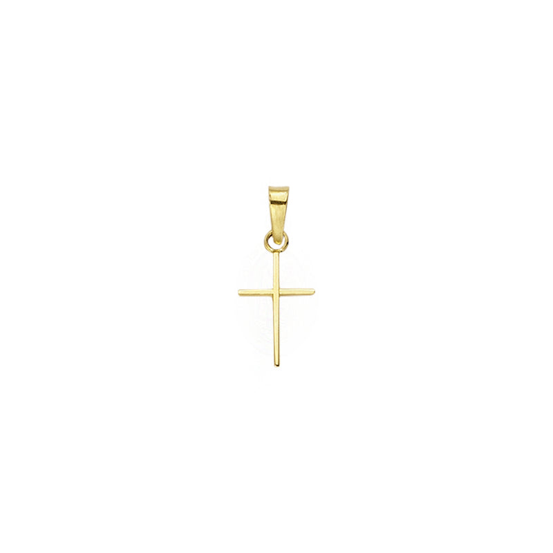 1/2 Inch Gold Stick Style Cross Pendant