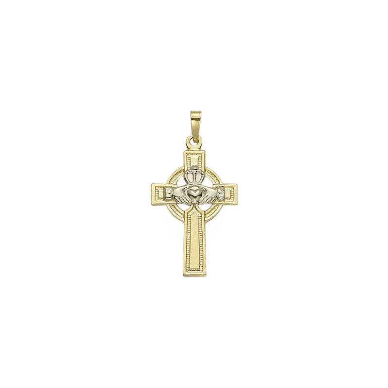 Gold Celtic Claddagh Cross Pendant