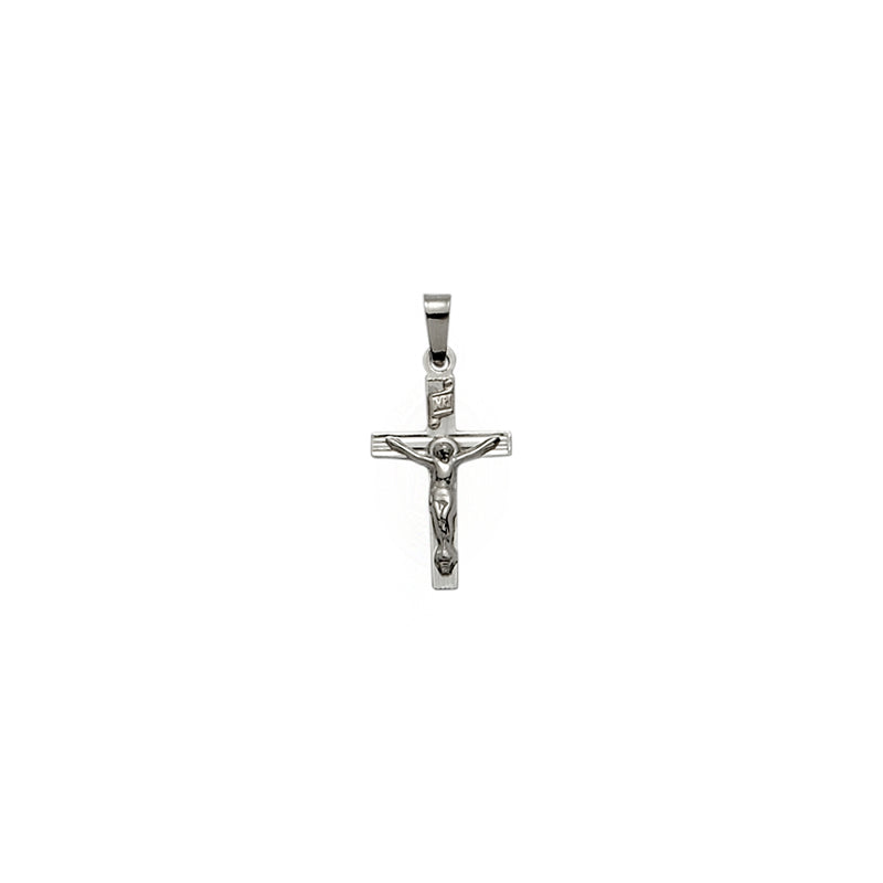 White Gold Plain Crucifix Pendant