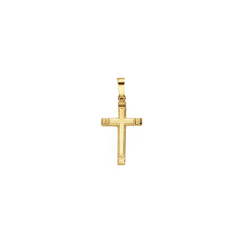 5/6 Inch Gold Inner-Beaded Cross Pendant