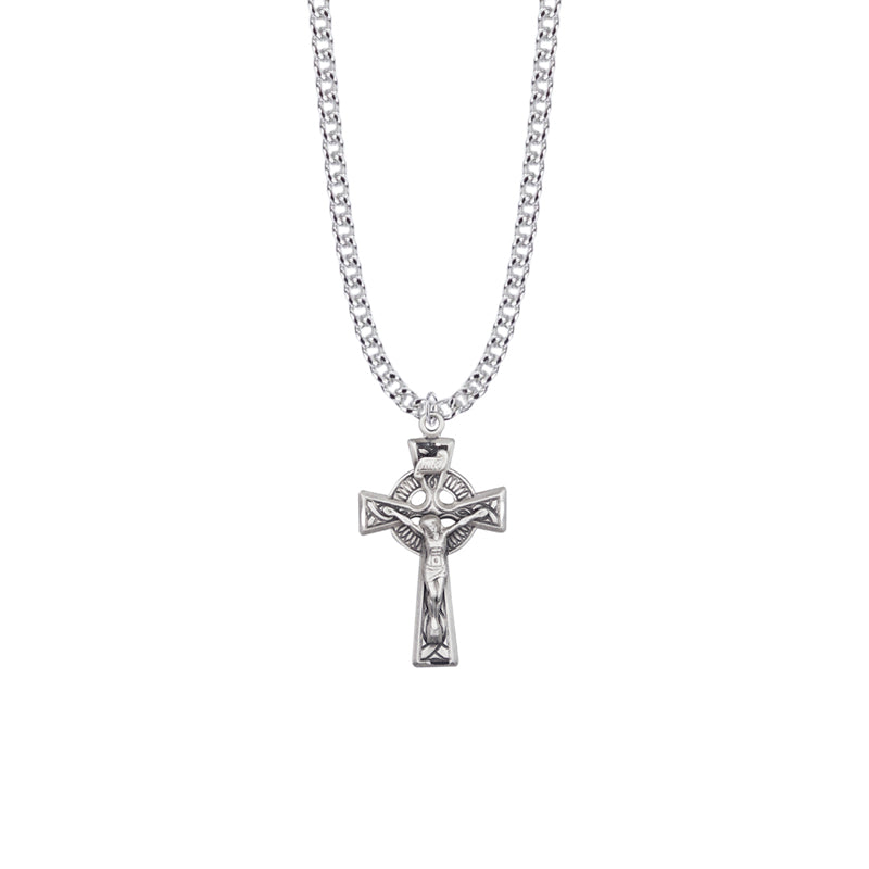Sterling Silver Celtic Crucifix Necklace