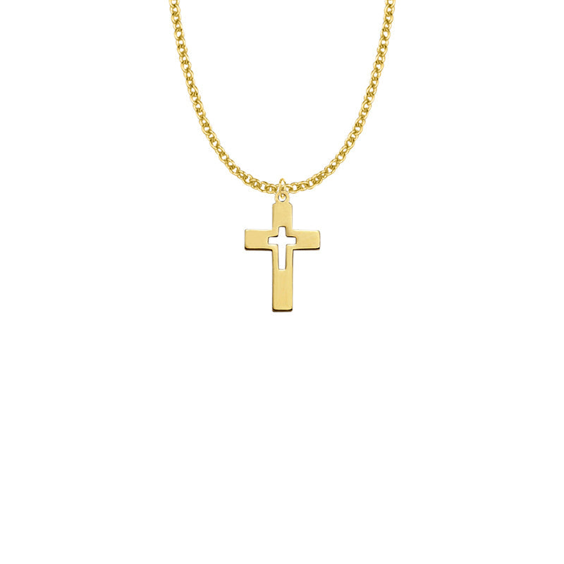 Gold Filled Cut Out Cross Necklace