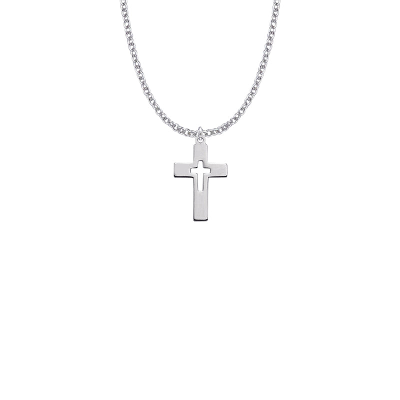 Sterling Silver Cut Out Cross Necklace