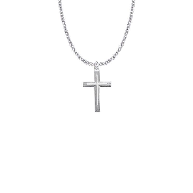 Sterling Silver Outlined Inner Cross Necklace