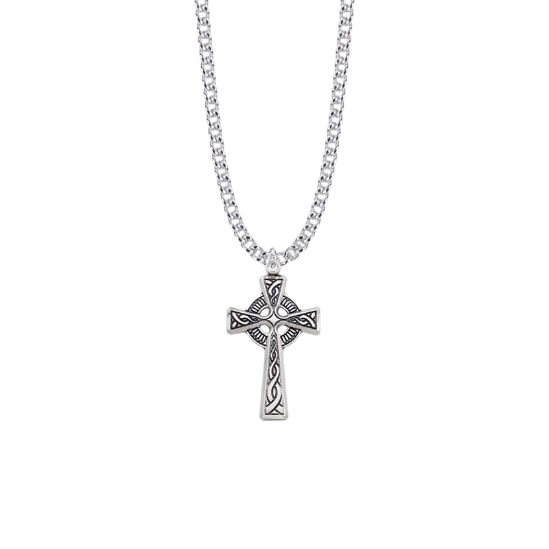 Sterling Silver Celtic Knot Cross Necklace