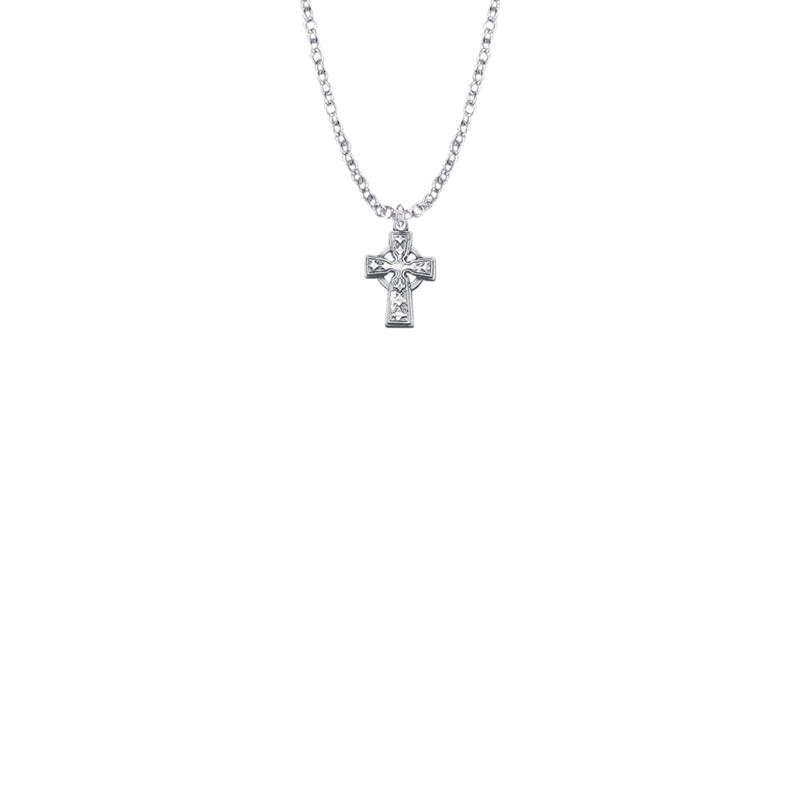1/2 Inch Sterling Silver Celtic Cross Baby Necklace