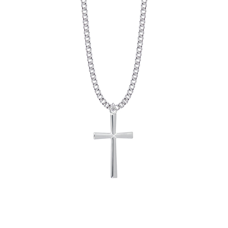 Sterling Silver Flared Cross Necklace