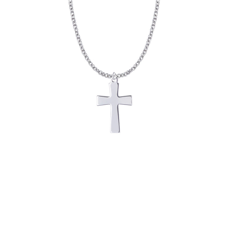 Sterling Silver Flared Ends Cross Necklace