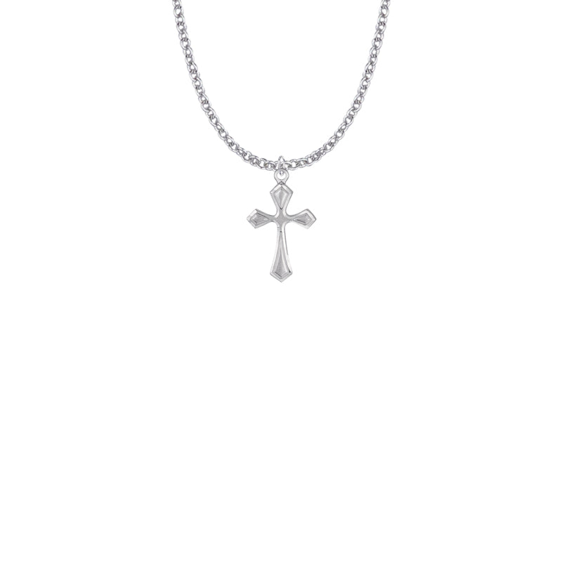 Sterling Silver Pointed Ends Cross Necklace