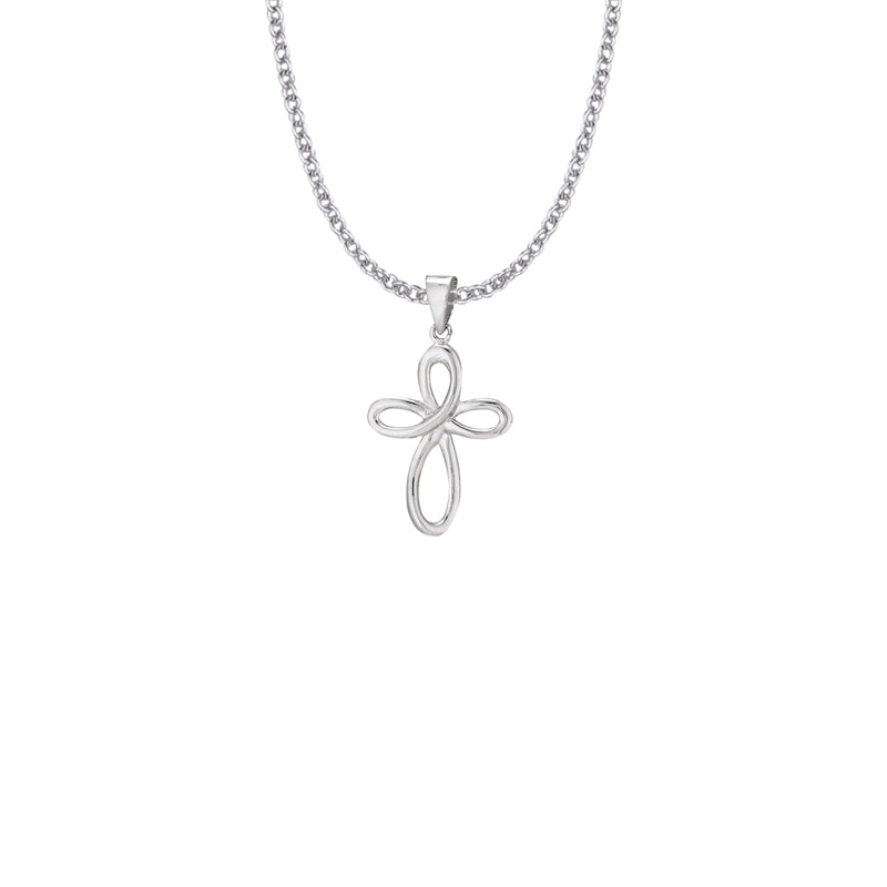 Sterling Silver Bow Cross Necklace