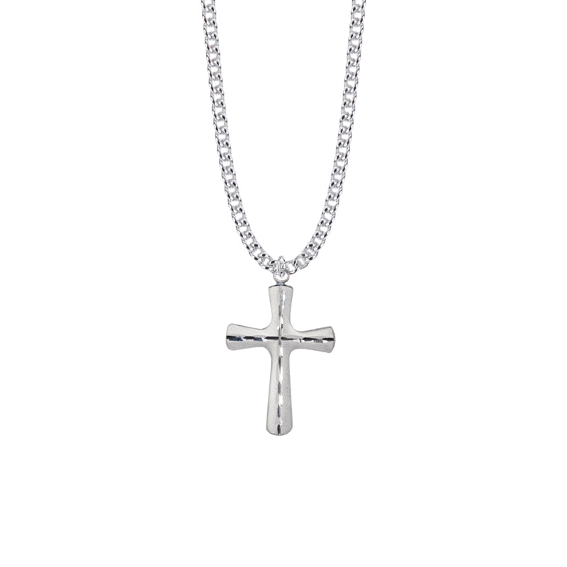 Sterling Silver Inner Engraved Cross Necklace