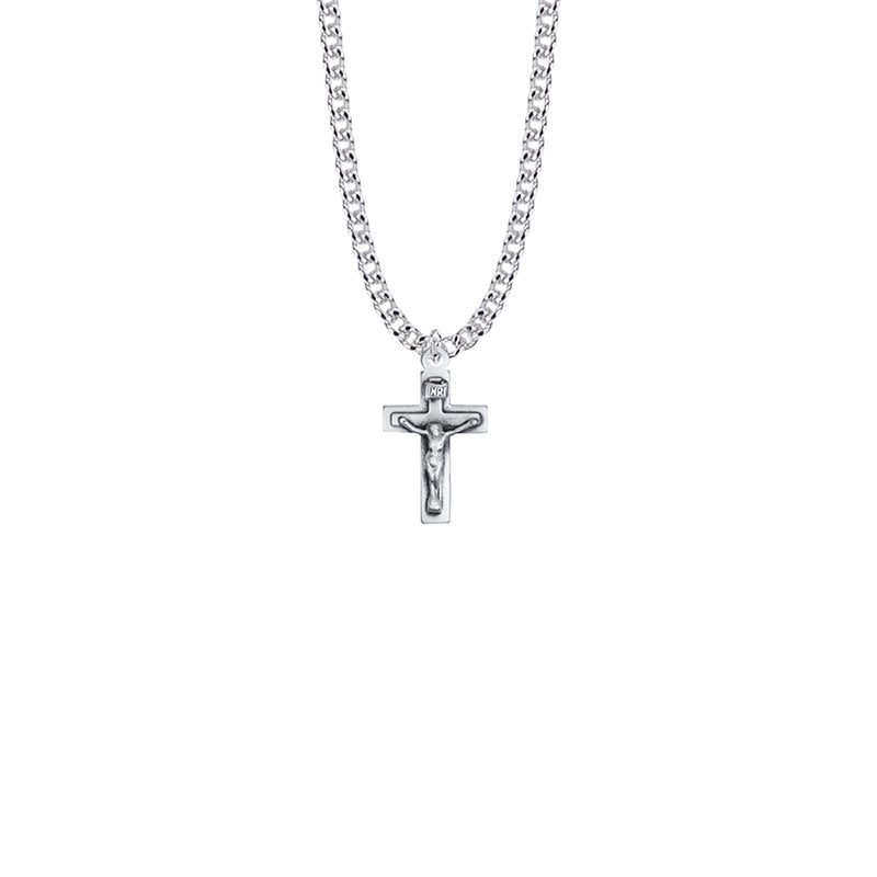 Sterling Silver Raised Crucifix Necklace