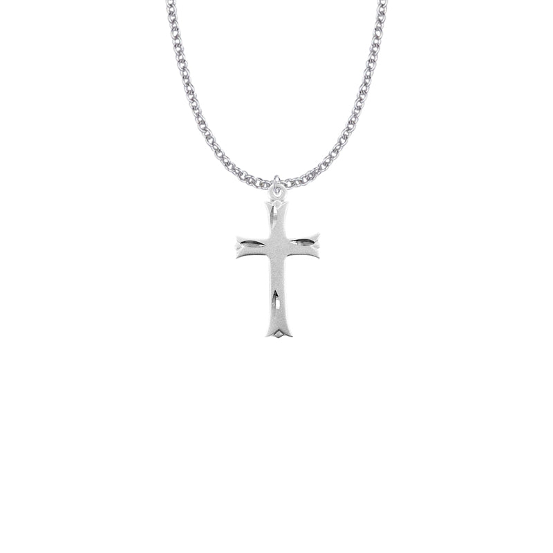 Sterling Silver Budded Ends Cross Necklace