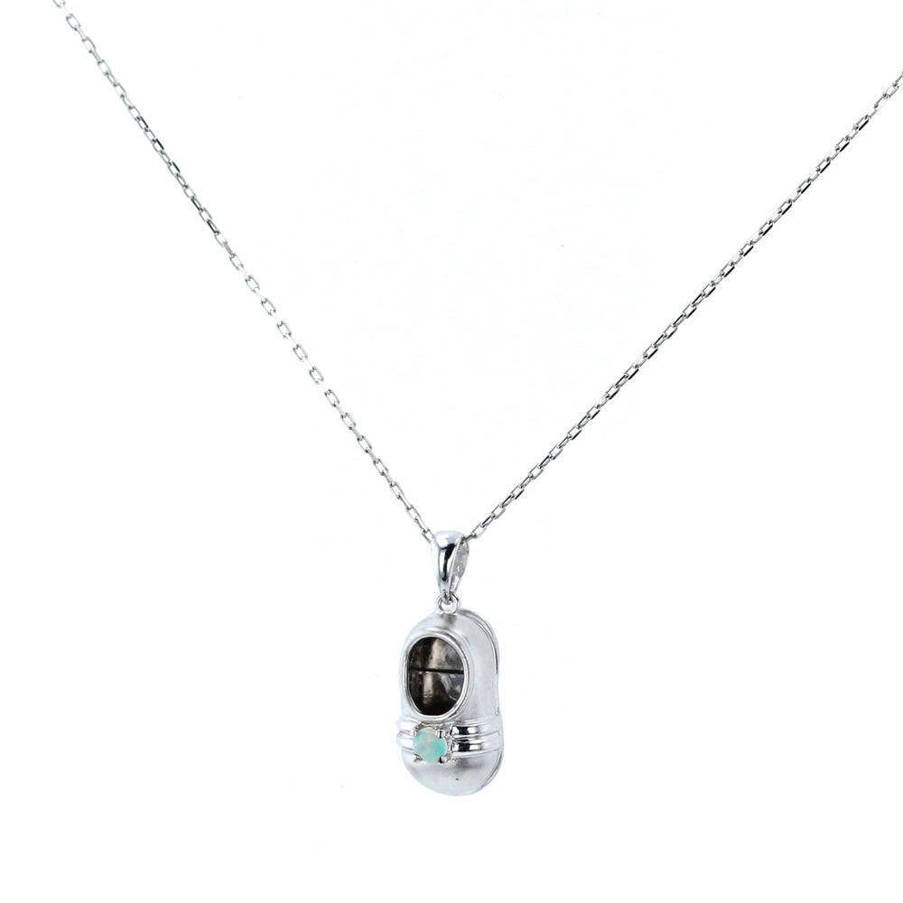 white Gold Diamond Opal Gemstone shoe charm