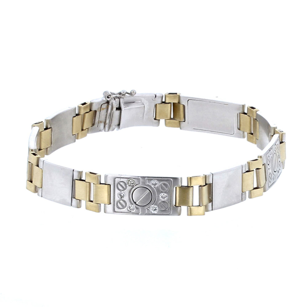 14kt Men's Two Tone Gold bracelet