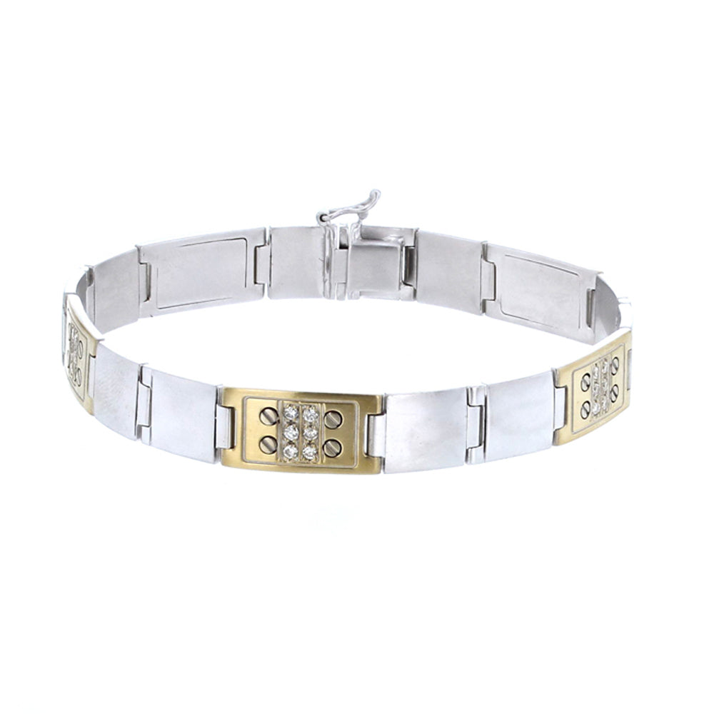 14kt Men's Two Tone Gold bracelet