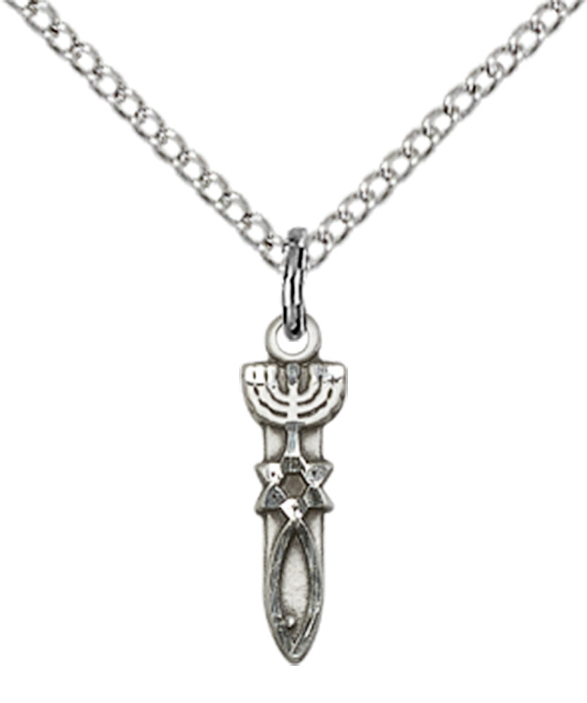 Sterling Silver Menorah / Star / Fish Pendant