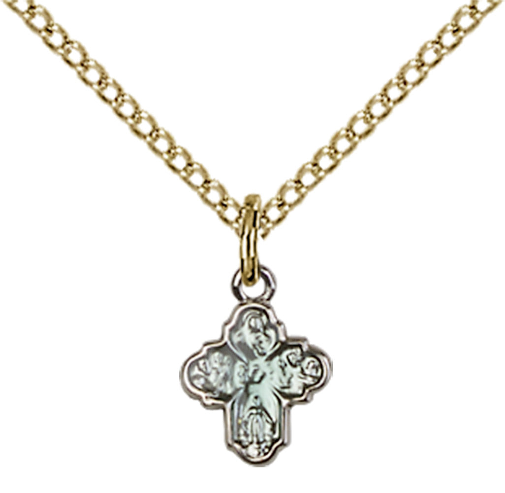 Gold Plated Sterling Silver 4-Way Pendant