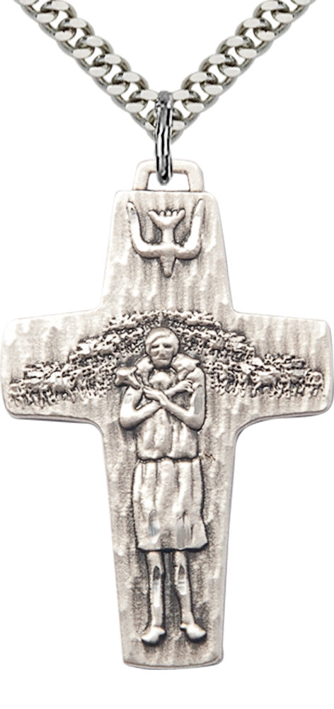 Sterling Silver Papal Crucifix Pendant