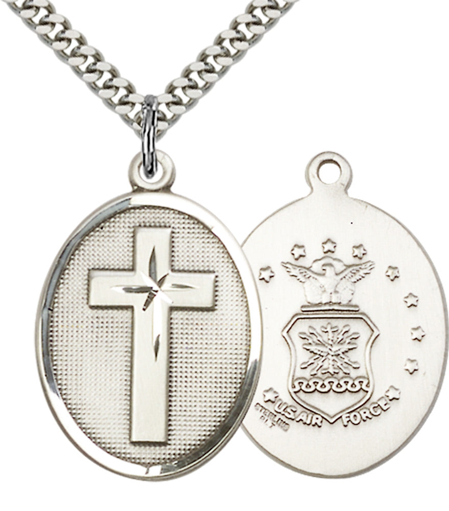 Sterling Silver Cross / Air Force Pendant
