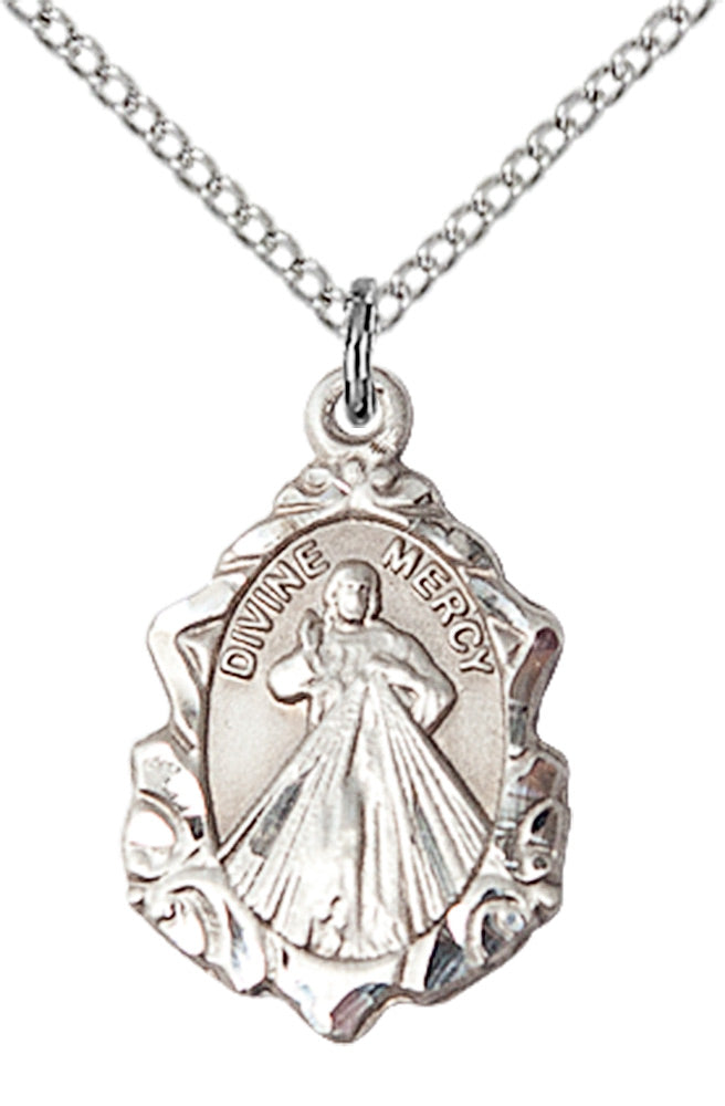 Sterling Silver Divine Mercy Pendant
