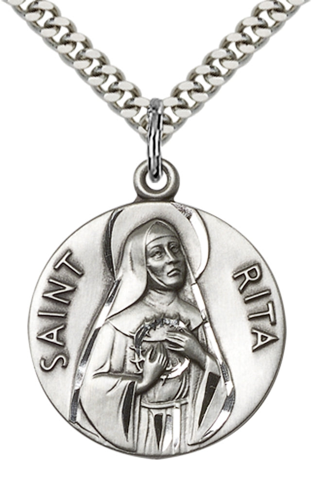 Sterling Silver St. Rita of Cascia Pendant