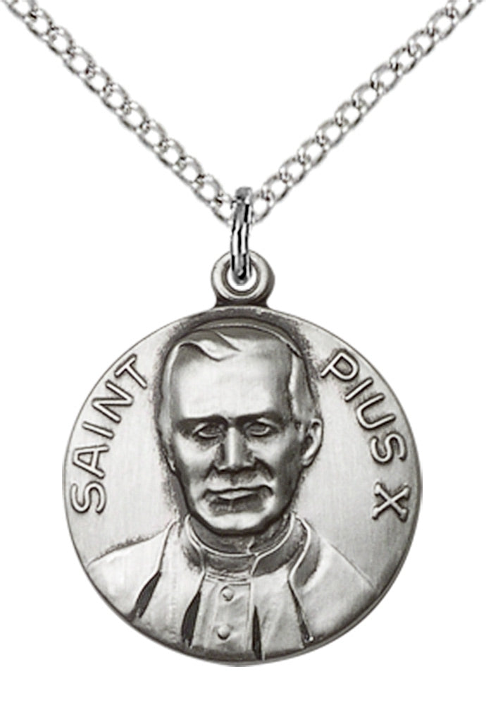 Sterling Silver Pope Pius X Pendant