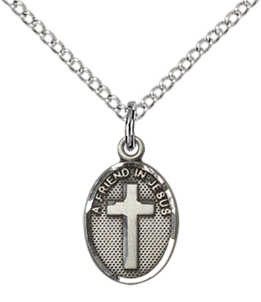 Sterling Silver Friend In Jesus Cross Pendant