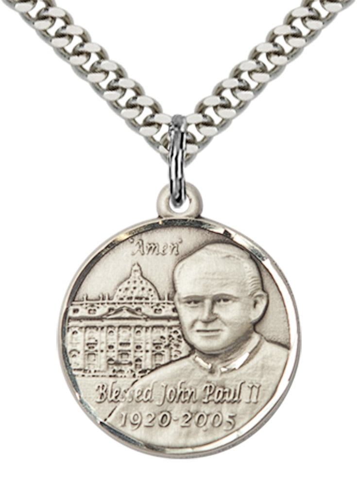 Sterling Silver St. John Paul II Pendant