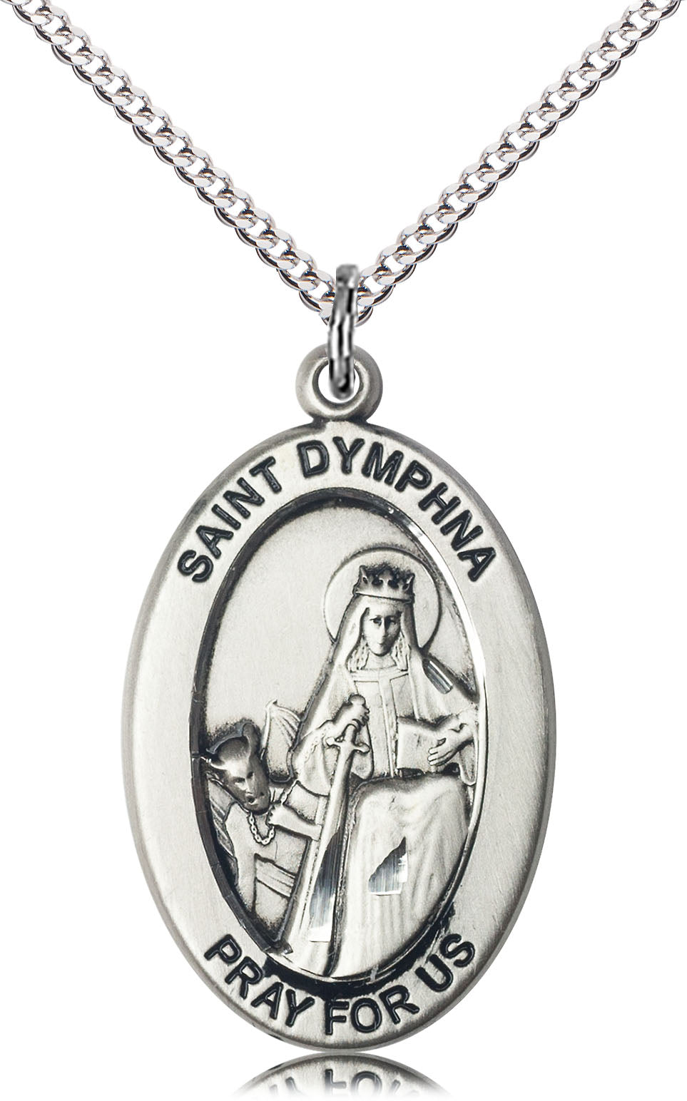 Sterling Silver St. Dymphna Pendant