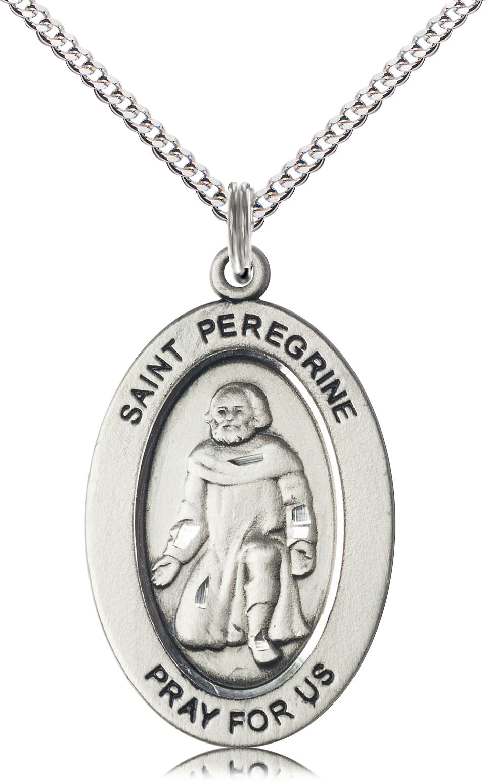 Sterling Silver St. Peregrine Laziosi Pendant