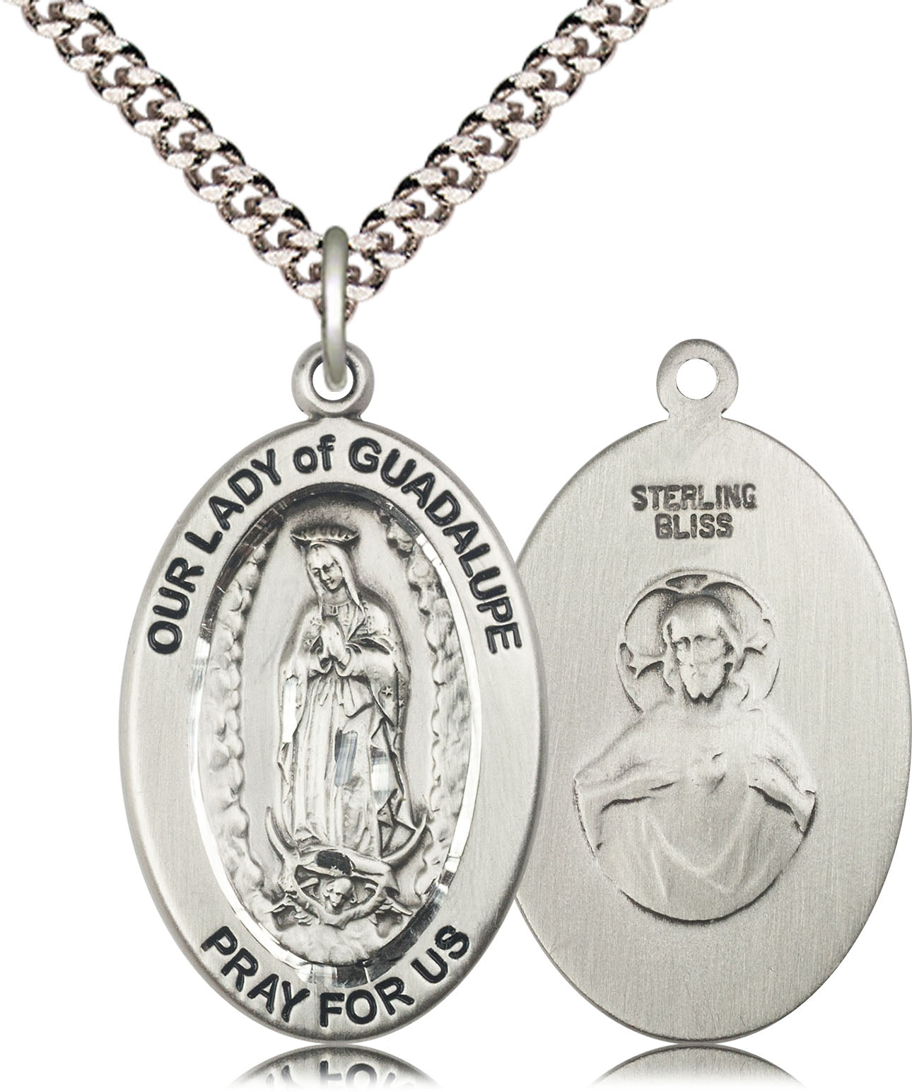 Sterling Silver O/L of Guadalupe Pendant