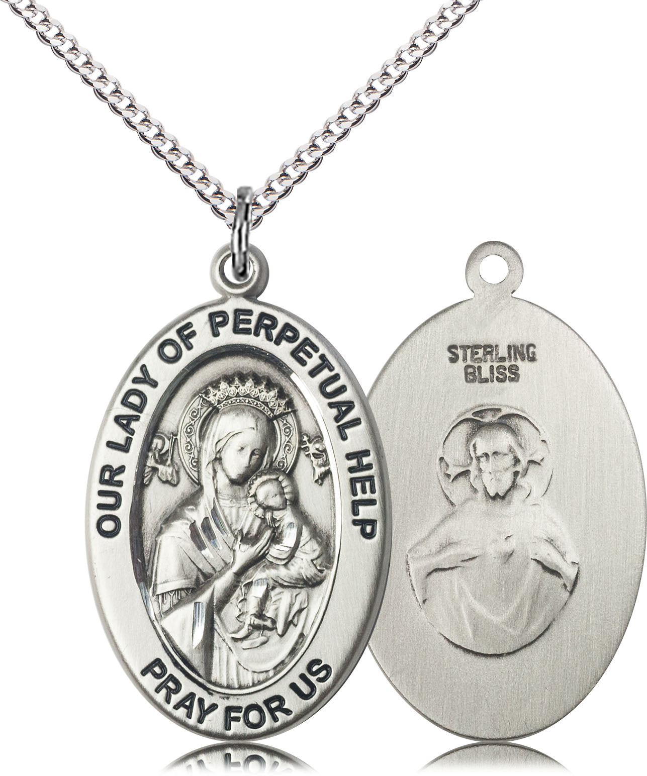 Sterling Silver Our Lady of Perpetual Help Pendant