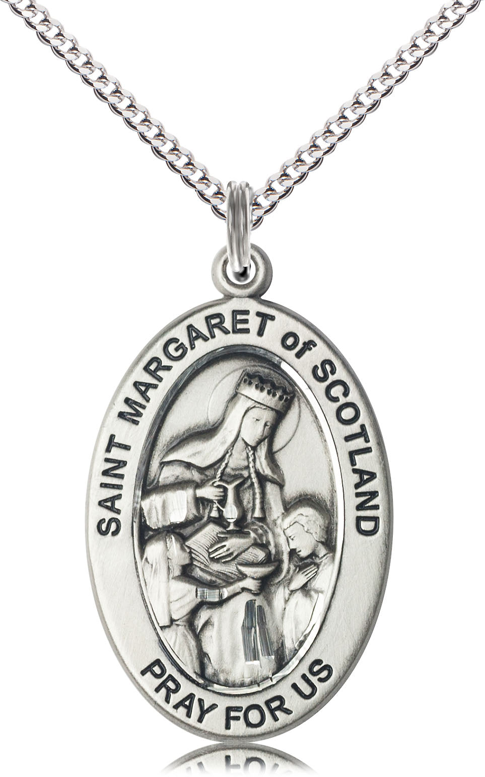 Sterling Silver SAINT MARGARET of SCOTLAND Pendant